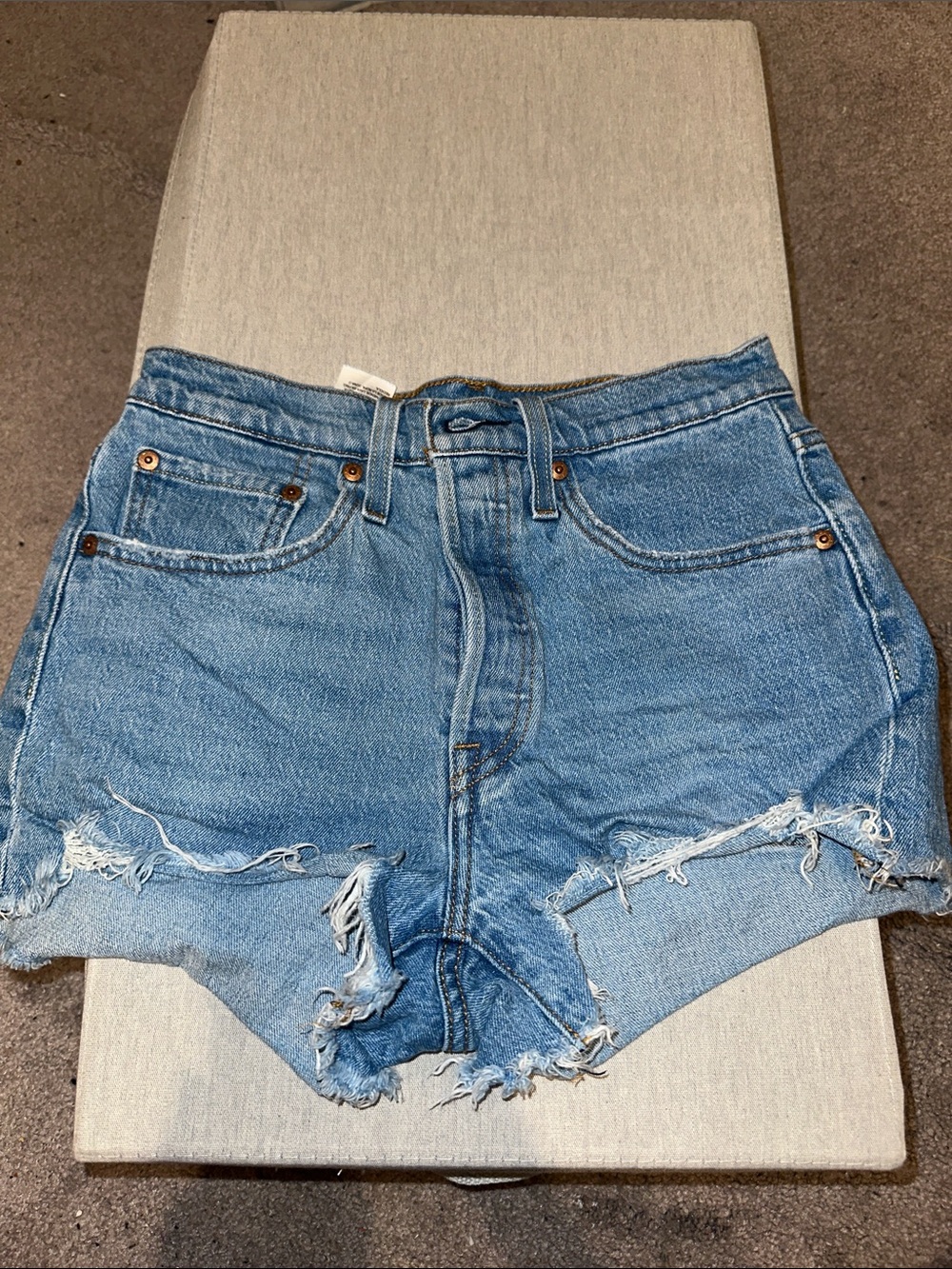Levi’s High-Rise Distressed Denim Women’s Shorts - Light Blue
